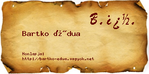 Bartko Édua névjegykártya
